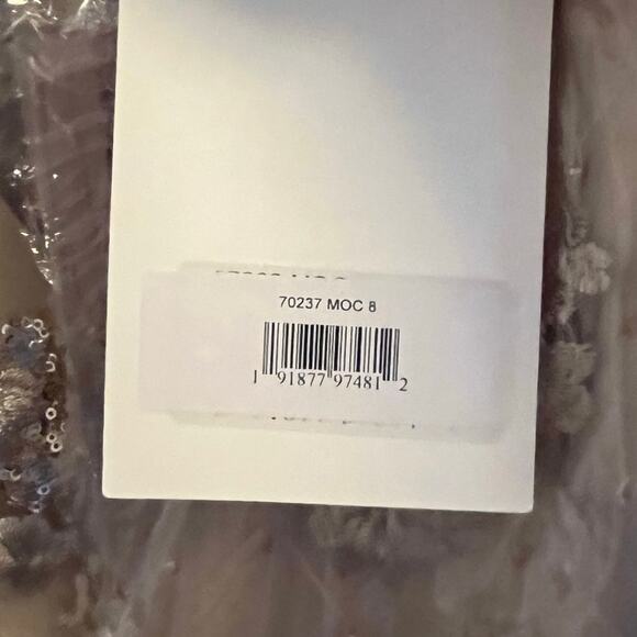 Mac Duggle Beige Embellished High Neck Long Sleeve Midi Dress sz 8 Style #70237 - Picture 5 of 8